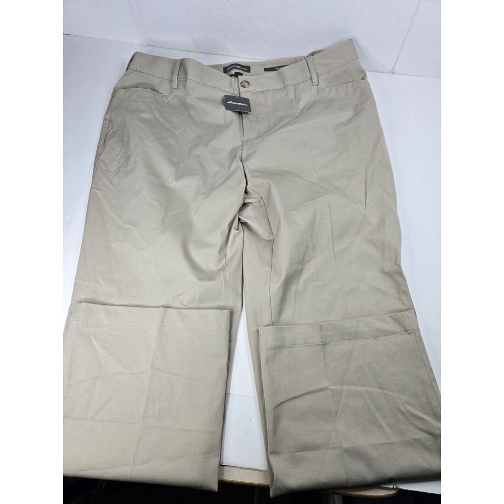 Eddie Bauer Pants Womens 22W Beige Curvy Stayshape Straight Pants Style 8241